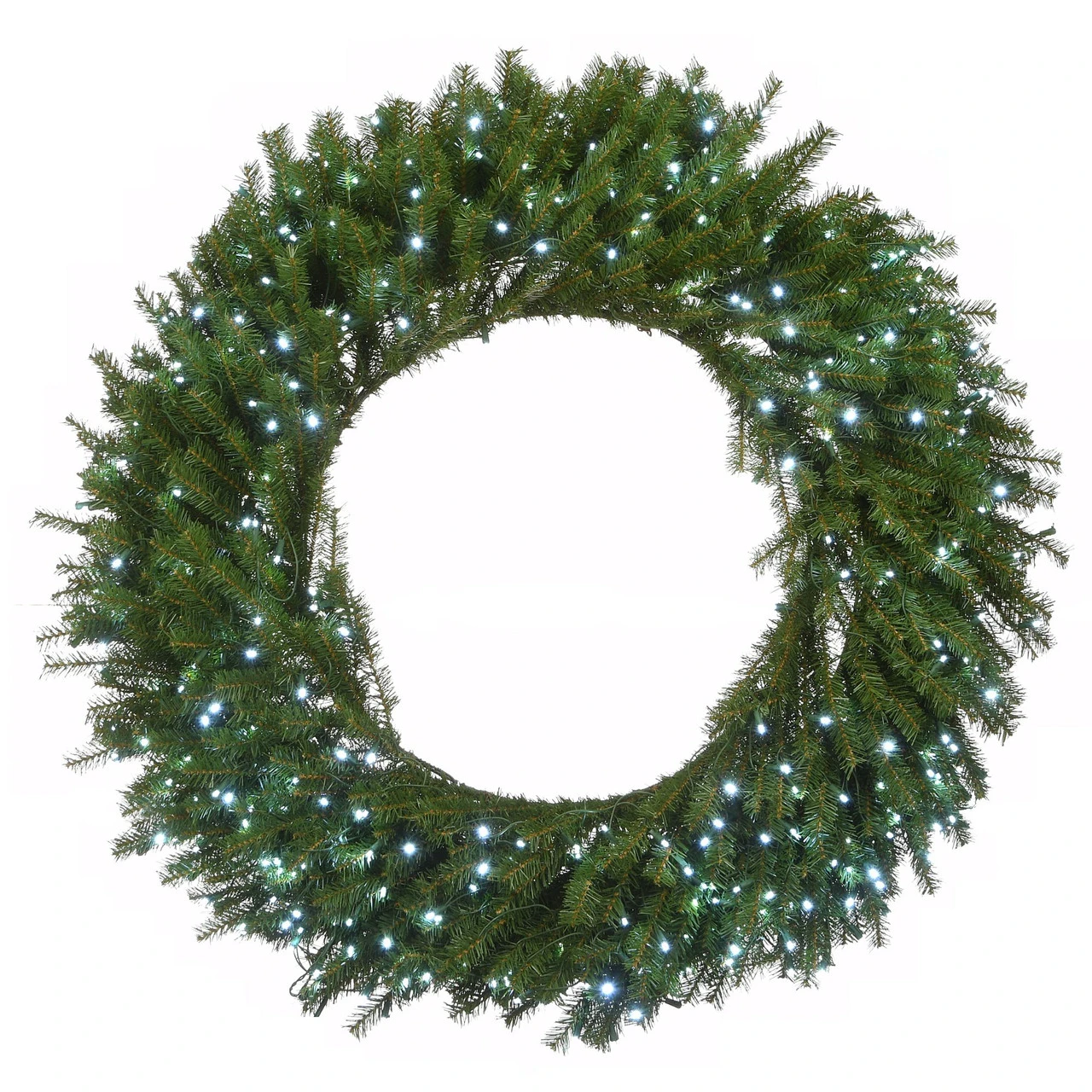 Pre-Lit Norwood Fir Artificial Christmas Wreath, 48-Inch, LED White Lights 1 Pre-Lit Norwood Fir Artificial Christmas Wreath, 48-Inch, LED White Lights