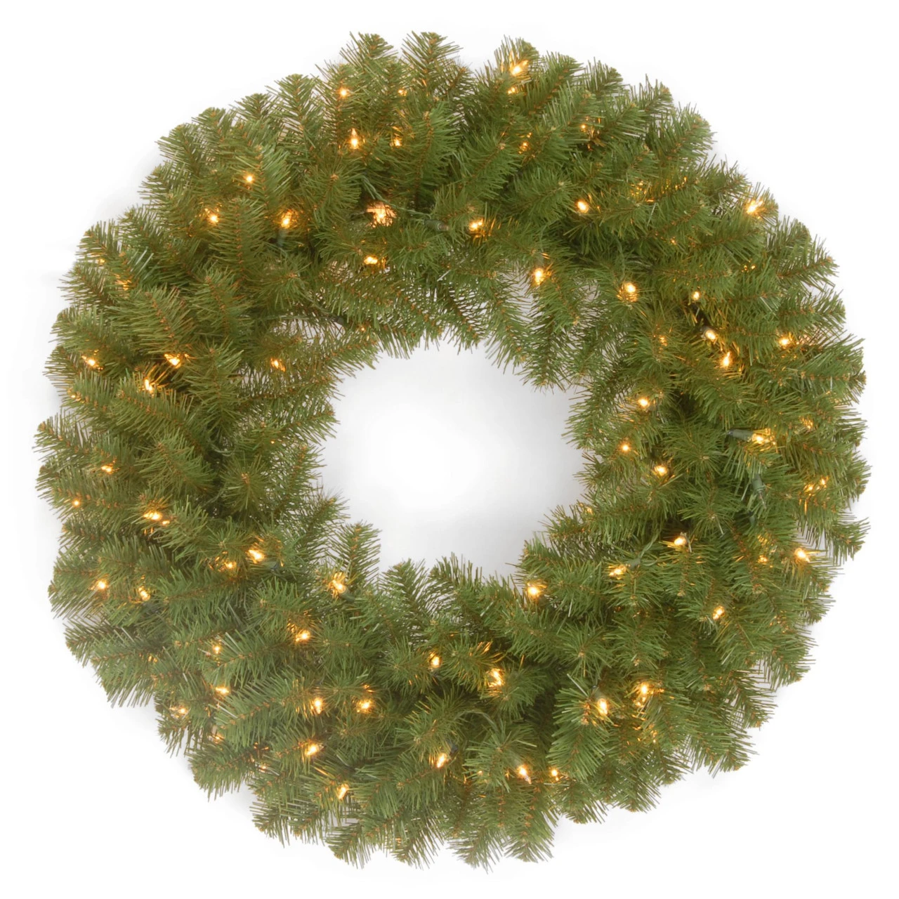 Pre-Lit North Valley Spruce Artificial Christmas Wreath - 24-Inch, Clear Lights 1 Pre-Lit North Valley Spruce Artificial Christmas Wreath - 24-Inch, Clear Lights