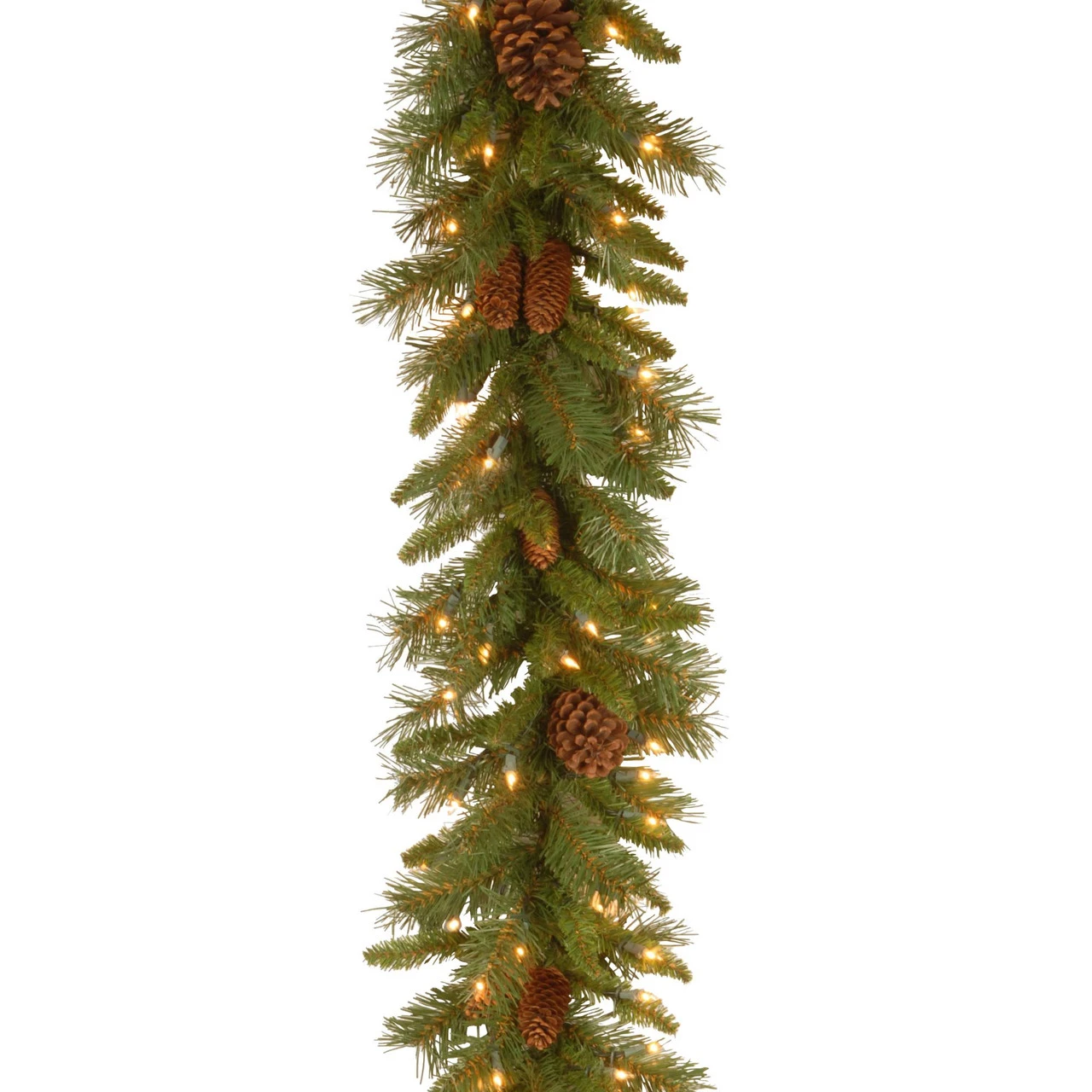 9' Pre-Lit Medium Pine Artificial Christmas Garland - Clear Lights 1 9' Pre-Lit Medium Pine Artificial Christmas Garland - Clear Lights