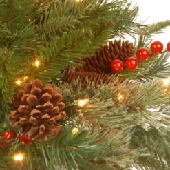 6' Pre-Lit Pencil Colonial Pine Artificial Half Wall Christmas Tree - Clear Lights -Best Christmas Store dnat peco8 361 60ht 3 50918.1667574321