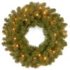 Pre-Lit Downswept Douglas Christmas Wreath - 24-Inch, LED Lights