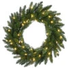 Pre-Lit Grande Fir Artificial Christmas Wreath, 24-Inch, Warm White LED Lights