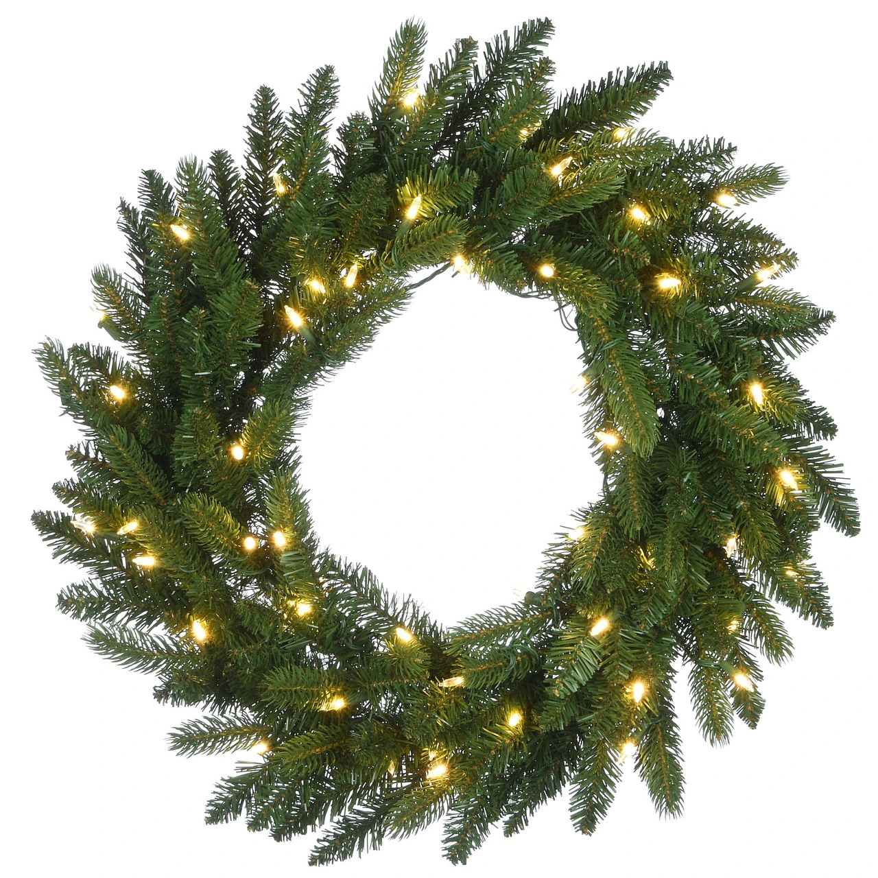 Pre-Lit Grande Fir Artificial Christmas Wreath, 24-Inch, Warm White LED Lights 1 Pre-Lit Grande Fir Artificial Christmas Wreath, 24-Inch, Warm White LED Lights