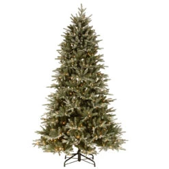 7.5' Pre-Lit Medium Frosted Artificial Christmas Tree - Clear Lights