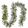9' X 12" Pre-Lit Iceland Fir Battery Operated Artificial Christmas Garland, Warm White LED Lights