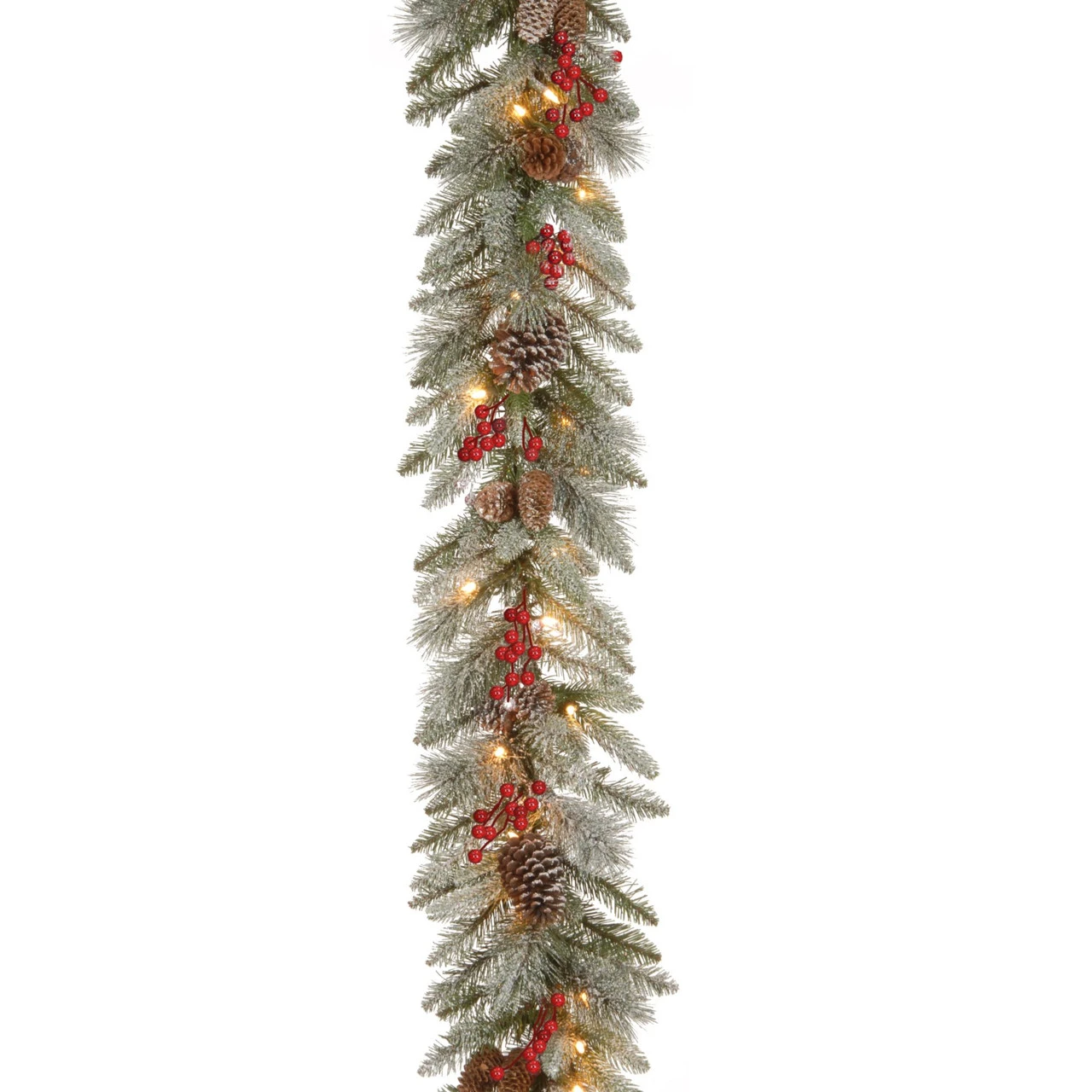 9' X 12" Pre-Lit Snowy Bristle Berry Artificial Christmas Garland - Clear Lights 1 9' X 12" Pre-Lit Snowy Bristle Berry Artificial Christmas Garland - Clear Lights