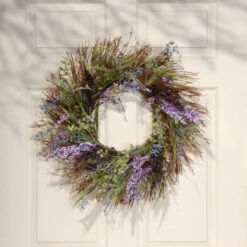 Mixed Leaf Spring Artificial Wreath - 22-Inch, Unlit -Best Christmas Store dnat rac w030012a 4 21633.1667519983