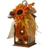 12" LED Lighted Fall Harvest Sunflower Lantern