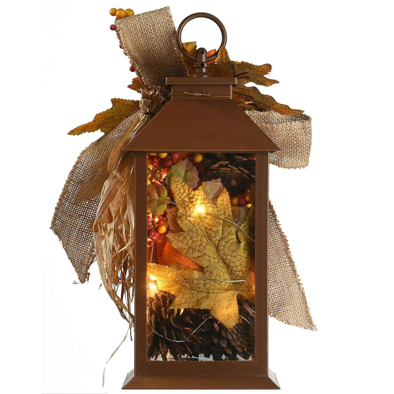 12" LED Lighted Fall Harvest Sunflower Lantern 3 12" LED Lighted Fall Harvest Sunflower Lantern - Image 3