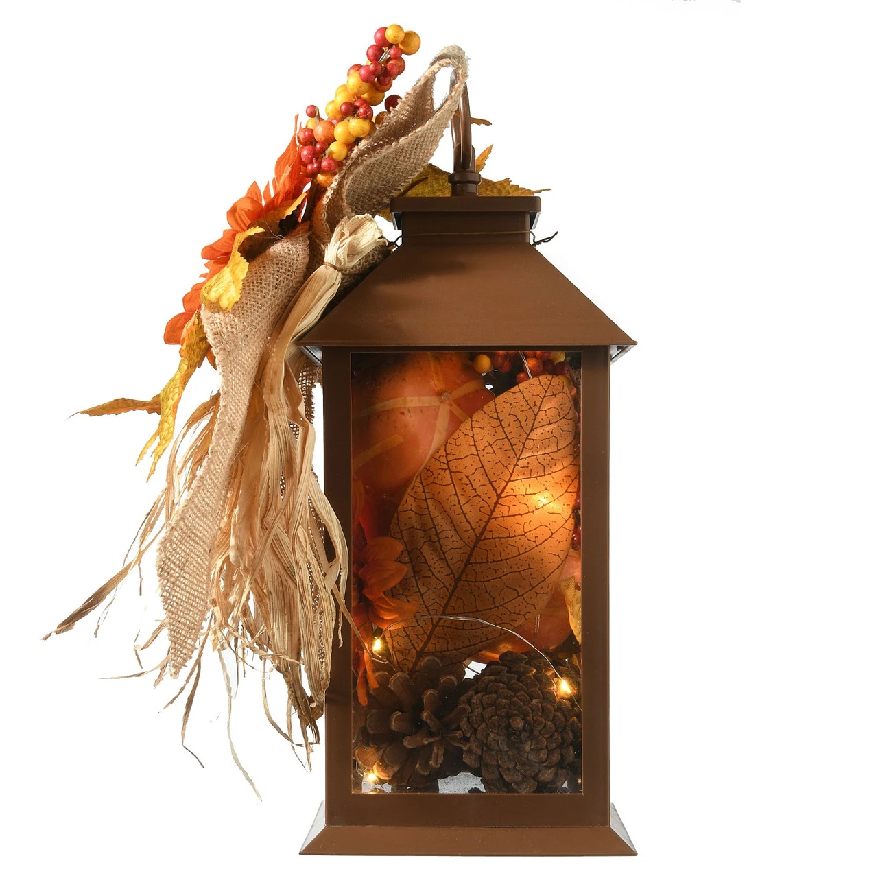 12" LED Lighted Fall Harvest Sunflower Lantern 4 12" LED Lighted Fall Harvest Sunflower Lantern - Image 4