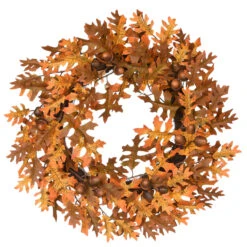 Oak Leaves And Acorns Artificial Thanksgiving Wreath - 24-Inch, Unlit