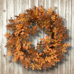 Oak Leaves And Acorns Artificial Thanksgiving Wreath - 24-Inch, Unlit -Best Christmas Store dnat rahv w1584q 1 3 52342.1667517612