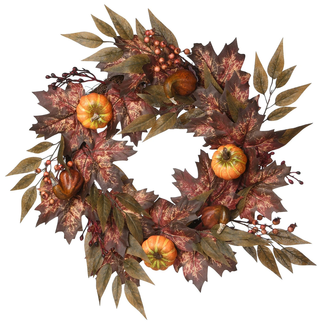 Ivy Vines And Maple Leaves Artificial Thanksgiving Wreath - 24-Inch, Unlit 1 Ivy Vines And Maple Leaves Artificial Thanksgiving Wreath - 24-Inch, Unlit