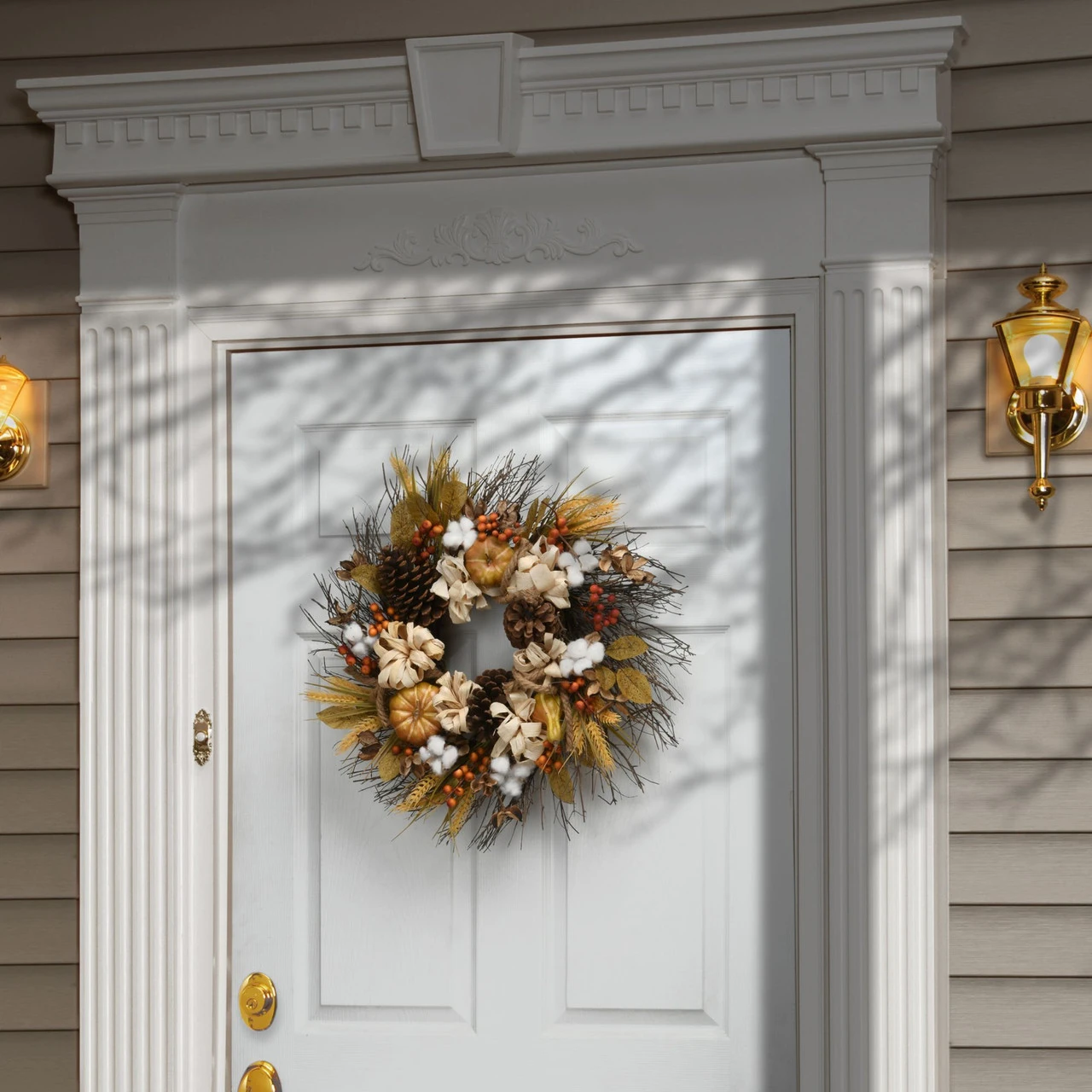 Pinenut Artificial Thanksgiving Wreath - 22-Inch, Unlit 3 Pinenut Artificial Thanksgiving Wreath - 22-Inch, Unlit - Image 3