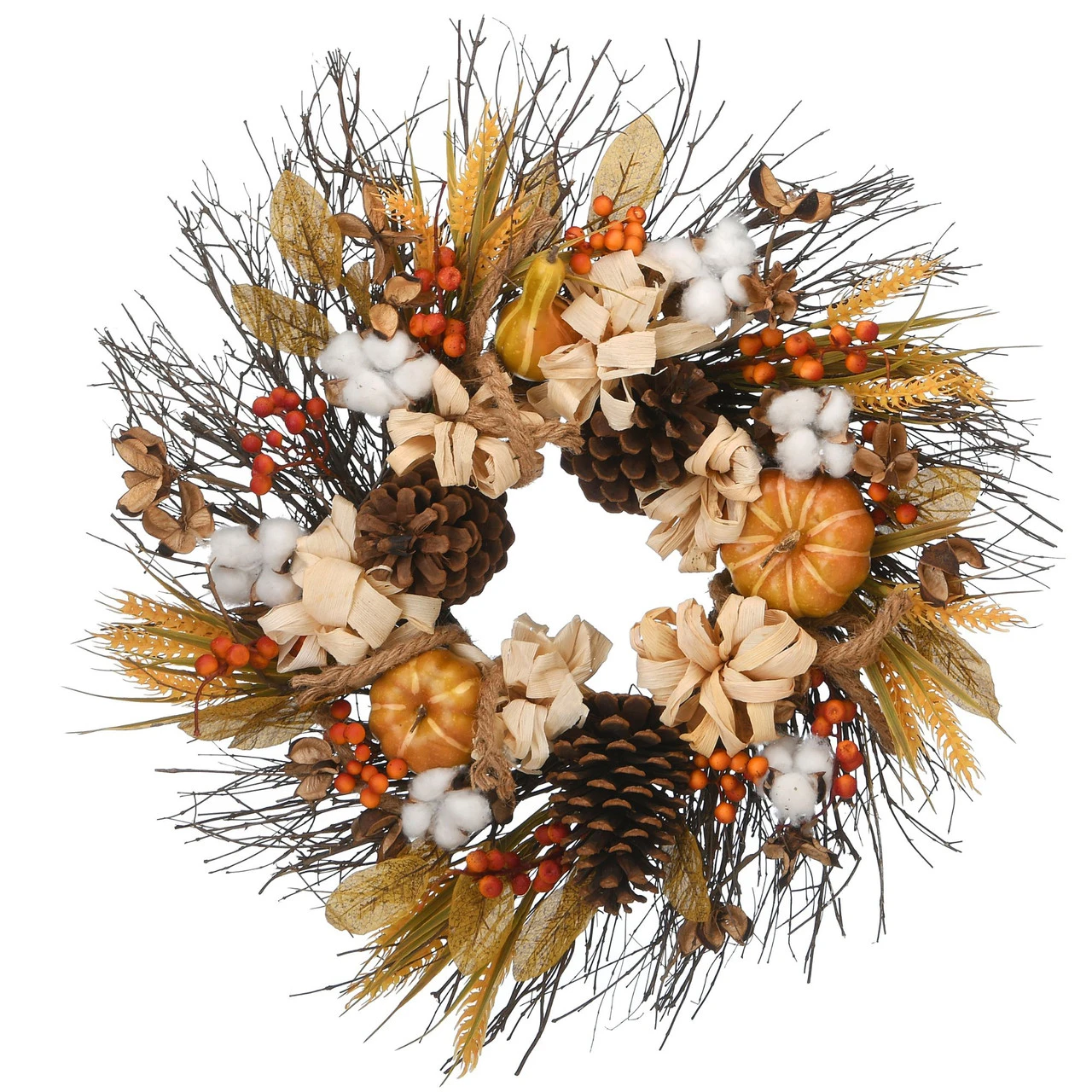 Pinenut Artificial Thanksgiving Wreath - 22-Inch, Unlit 1 Pinenut Artificial Thanksgiving Wreath - 22-Inch, Unlit