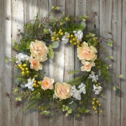 Yellow And Green Spring Flower Artificial Wreath - 20-Inch, Unlit -Best Christmas Store dnat ras gfiw5015 1 3 36981.1667564795