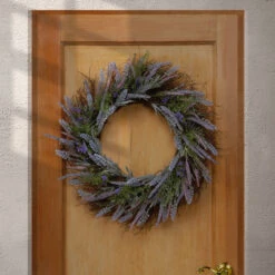 Lavender Artificial Wreath - 24-Inch -Best Christmas Store dnat ras hy27524w l1 4 23032.1667642205