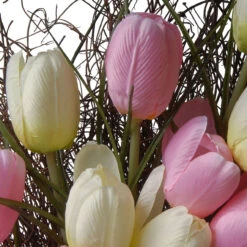 Yellow And Pink Tulip Artificial Wreath - 32-Inch, Unlit -Best Christmas Store dnat ras hy55732w p1 3 41170.1667640161