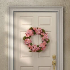 24" Pink Hydrangea Wreath -Best Christmas Store dnat ras sn191416 p1 4 40901.1667494884