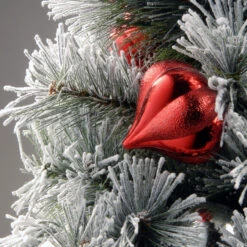 30” Pre-Lit Snowy Bristle Pine Wreath With Battery Operated Warm White LED Lights With Timer -Best Christmas Store dnat snp7 308 30w b1 3 49047.1667580415