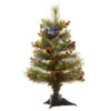 20" Pre-Lit Crestwood Spruce Battery Operated Full Artificial Christmas Tree – Multicolor LED Lights