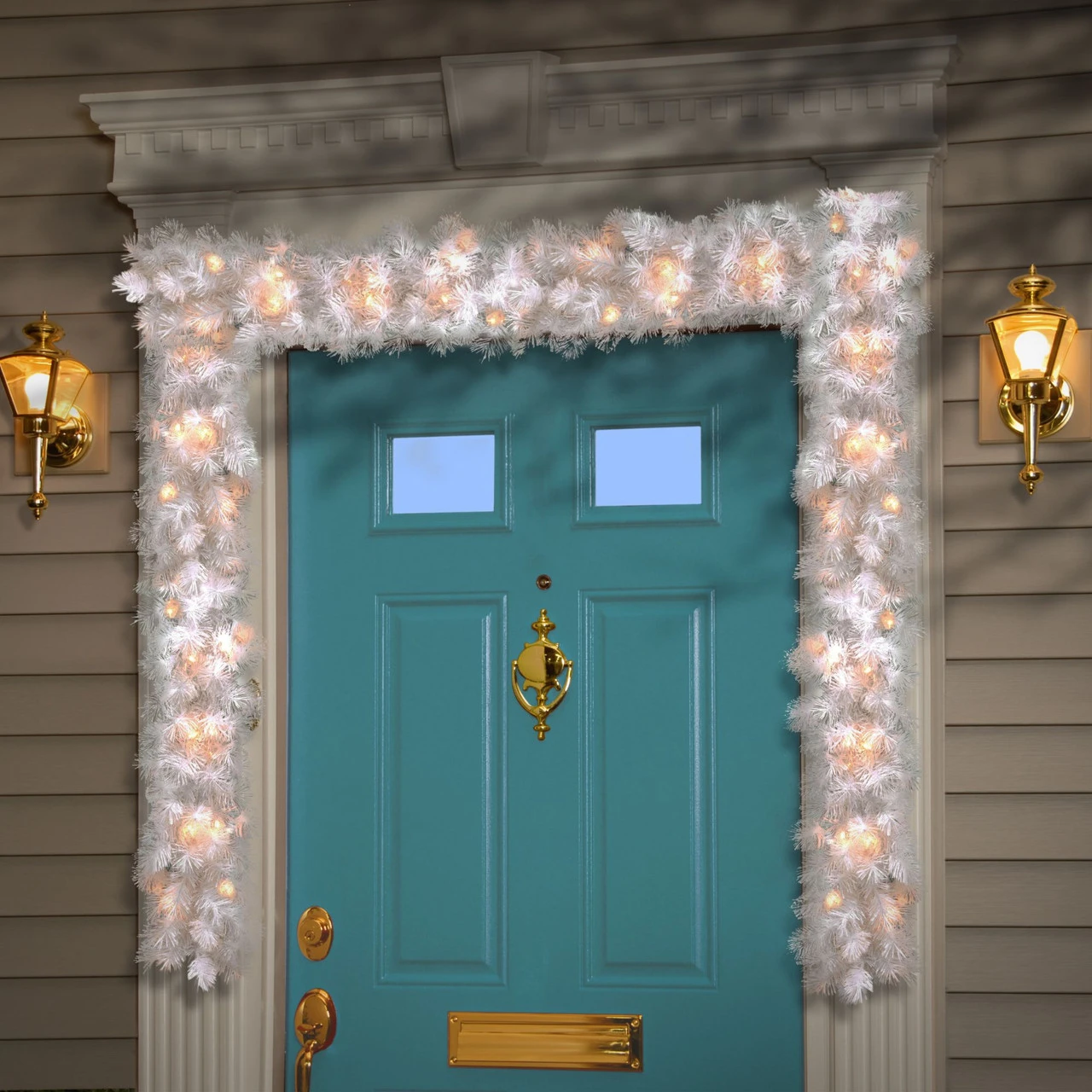 9' X 10" Pre-Lit Wispy Willow White Artificial Christmas Garland - Clear Lights 2 9' X 10" Pre-Lit Wispy Willow White Artificial Christmas Garland - Clear Lights - Image 2