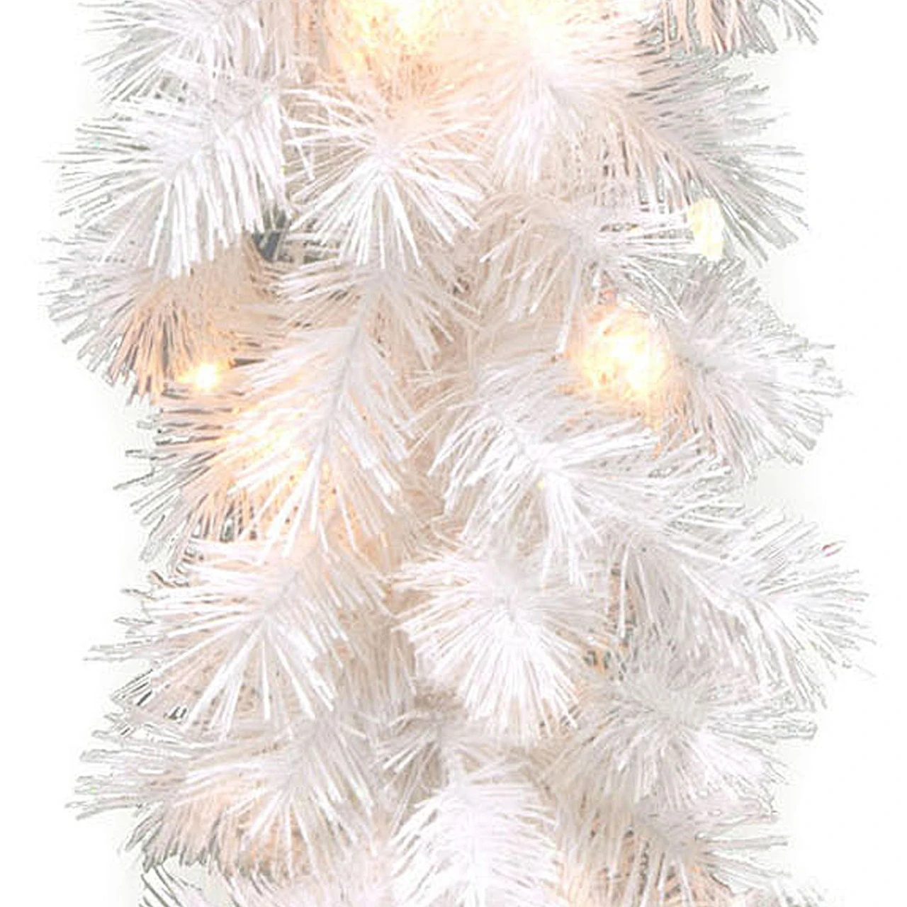 9' X 10" Pre-Lit Wispy Willow White Artificial Christmas Garland - Clear Lights 3 9' X 10" Pre-Lit Wispy Willow White Artificial Christmas Garland - Clear Lights - Image 3