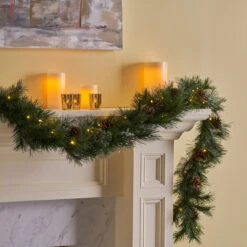 9' X 10" Pre-Lit Cashmere Pine Artificial Christmas Garland - Warm White LED Lights 13 9' X 10" Pre-Lit Cashmere Pine Artificial Christmas Garland - Warm White LED Lights -Best Christmas Store dnhhf 307394 7 09702.1667487241