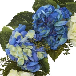Blue And White Decorative Spring Floral Wreath, 24-Inch -Best Christmas Store dnnl204223 4 15559.1681814515