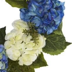 Blue And White Decorative Spring Floral Wreath, 24-Inch -Best Christmas Store dnnl204223 5 76299.1681814515