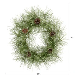 Frosted Pine Cone Artificial Christmas Wreath, 24-Inch, Unlit -Best Christmas Store dnnl204493 3 96988.1681814421