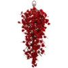 Plum Blossom Teardrop Spring Artificial Wreath, 28-Inch, Unlit