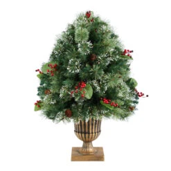 3' Pre-Lit Frosted Pine Artificial Outdoor Christmas Tree, Warm Clear LED Lights -Best Christmas Store dnnl20p1811 4 86426.1681393605
