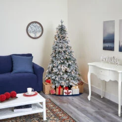 5' Pre-Lit Flocked Vermont Pine Artificial Christmas Tree, Warm Clear LED Lights -Best Christmas Store dnnl20t1799 6 54621.1667528945