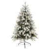 5’ Pre-Lit Flocked South Carolina Artificial Christmas Tree, Clear LED Lights