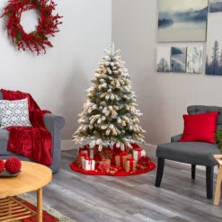 5’ Pre-Lit Flocked South Carolina Artificial Christmas Tree, Clear LED Lights -Best Christmas Store dnnl20t1875 3 88135.1681393420