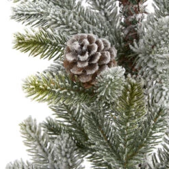 2' Potted Flocked Artificial Christmas Tree With Pinecones, Unlit -Best Christmas Store dnnl20t1986 5 75814.1681393426