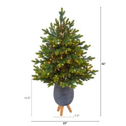 3.5’ Pre-Lit Potted North Carolina Fir Artificial Christmas Tree, Clear Lights -Best Christmas Store dnnl20t2325 3 02332.1680571145