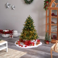 5’ Pre-Lit Flocked North Carolina Fir Artificial Christmas Tree, Warm White Lights -Best Christmas Store dnnl20t3337 3 60458.1680557238