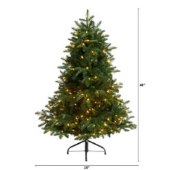 5’ Pre-Lit Flocked North Carolina Fir Artificial Christmas Tree, Warm White Lights -Best Christmas Store dnnl20t3337 6 33021.1680557239