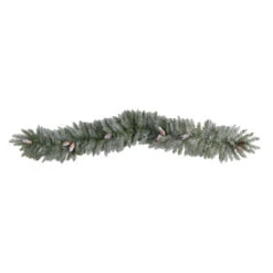 6' X 12" Pre-Lit Artificial Frosted Christmas Garland With Pinecones, Clear LED Light -Best Christmas Store dnnl20w1295 3 28828.1681393891