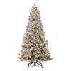 6.5’ Pre-Lit Virginia Pine Flocked Puleo International Artificial Christmas Tree - Clear Lights