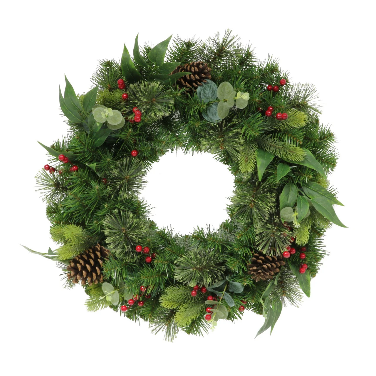 Pine Cones And Berries Artificial Christmas Wreath, 24-Inch, Unlit 1 Pine Cones And Berries Artificial Christmas Wreath, 24-Inch, Unlit