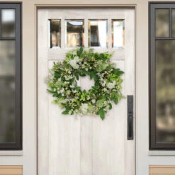 Green And White Daisy Faux Twig Spring Mixed Floral Wreath - 24-Inch, Unlit -Best Christmas Store dpul 305 dw0622 24 3 44955.1667563206