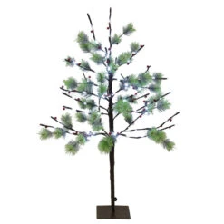 3ft Pre-Lit Pencil Fir Artificial Christmas Tree - Twinkling Warm White LED Lights