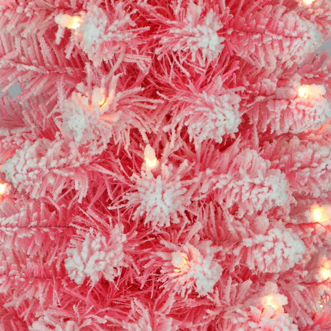 7.5' Pre-lit Flocked Fashion Pink Pencil Artificial Christmas Tree, Clear Lights 3 7.5' Pre-lit Flocked Fashion Pink Pencil Artificial Christmas Tree, Clear Lights - Image 3