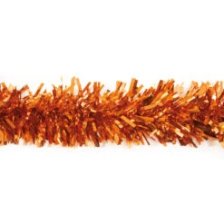 25' Burnt Orange Sparkly Tinsel Christmas Garland - Unlit