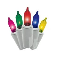 Pack Of 2 Multi-Color Mini Christmas Light Set, 21ft White Wire