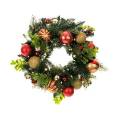 Pre-Lit Red And Green Artificial Classic Christmas Wreath, 24-Inch, Clear LED Lights 6 Pre-Lit Red And Green Artificial Classic Christmas Wreath, 24-Inch, Clear LED Lights -Best Christmas Store dvlc20v 20710 lt 3 14631.1668074639