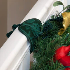 Set Of 3 Green Christmas Banister Protecting Garland Ties -Best Christmas Store dvlc v 11099 grn rs 005 25334.1667556995